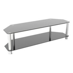 "Avf Classic 1.4M Glass Corner Tv Stand For Tvs Up To 65"" - Black & Chrome"