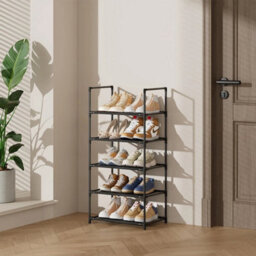 5Tier Metal Shoe Rack Sturdy Steel Shelf Footwear Stand For Small Space Dorm - thumbnail 2