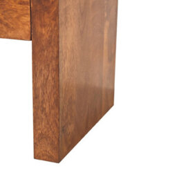 Wyld Haus Kahuku Chestnut Mango Wood Curved Bedside Table With Drawer - thumbnail 6