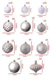 Christmas Tree World The White & Silver Bauble 60Pc Base Set - thumbnail 5