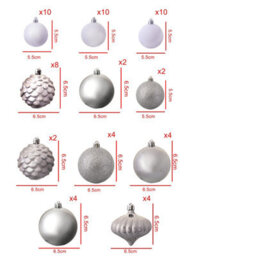 Christmas Tree World The White & Silver Bauble 60Pc Base Set - thumbnail 4