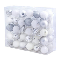 Christmas Tree World The White & Silver Bauble 60Pc Base Set - thumbnail 2