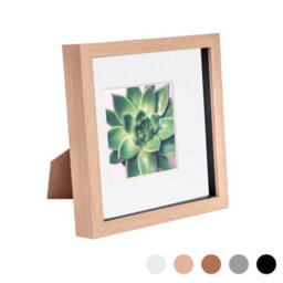 "Nicola Spring 8 X 8"" Photo Frame - Light Wood/white Mount - 3D Photo Frame Picture Frame Box Portrait Display Case (22.5 X 22.5Cm)" - thumbnail 1