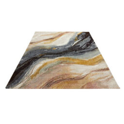 Pearl Midnight Abstract Jute Polyester Modern Living Room, Bedroom Rug - 80Cm X 150Cm - thumbnail 2