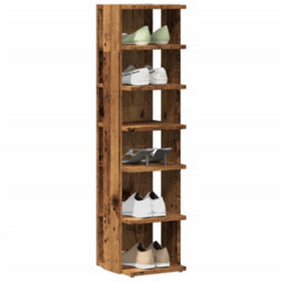 Vidaxl Shoe Cabinet Old Wood 28X27X102 Cm Engineered Wood - thumbnail 1