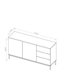Arte Querty 01 Sideboard Cabinet In White Matt - Modern Elegance With Ample Storage - W1500mm X H800mm X D410mm - thumbnail 2