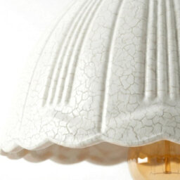 Crackle Glass Pendant Lamp Shade 18Cm Vintage Scalloped E27 White Replacement For Kitchen Dining Living Room - thumbnail 7