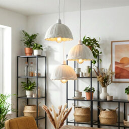 Crackle Glass Pendant Lamp Shade 18Cm Vintage Scalloped E27 White Replacement For Kitchen Dining Living Room - thumbnail 2