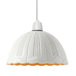 Crackle Glass Pendant Lamp Shade 18Cm Vintage Scalloped E27 White Replacement For Kitchen Dining Living Room