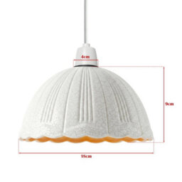 Crackle Glass Pendant Lamp Shade 18Cm Vintage Scalloped E27 White Replacement For Kitchen Dining Living Room - thumbnail 4