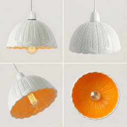 Crackle Glass Pendant Lamp Shade 18Cm Vintage Scalloped E27 White Replacement For Kitchen Dining Living Room - thumbnail 3