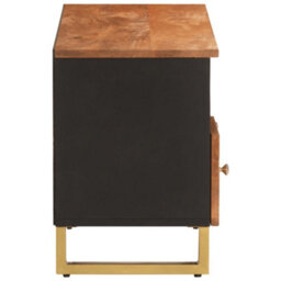 Walplus Tv Cabinet Brown And Black 100X33.5X46 Cm Solid Wood Mango - thumbnail 5