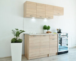 Impact Furniture Kitchen Cabinets 7 Units Set Sonoma Oak Cupboards Worktop Modern Small Budget Kitchenette Nela - thumbnail 5