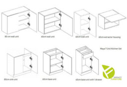 Impact Furniture Kitchen Cabinets 7 Units Set Sonoma Oak Cupboards Worktop Modern Small Budget Kitchenette Nela - thumbnail 4