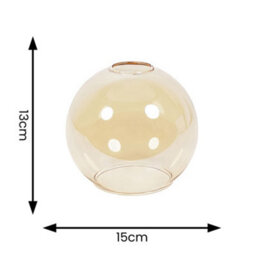 Valuelights Bellamy Small Easy Fit Amber Glass Globe Lampshade Ceiling Light Shade (D)15Cm - thumbnail 6