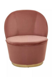 Orsina Luxurious Dusty Pink Velvet Gold Base Chair, Modern Armless Chair For Livingroom, Wooden Chair For Bedroom - thumbnail 2
