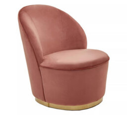 Orsina Luxurious Dusty Pink Velvet Gold Base Chair, Modern Armless Chair For Livingroom, Wooden Chair For Bedroom - thumbnail 3
