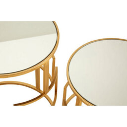 Orsina Set Of Two Gold Metal Round Side Tables,nesting Side Tables,small Bedside Tables,distinctive Accent Tables - thumbnail 7