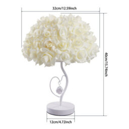 Darphe 40Cm Elegant Rose Shaped Warm Light Led Table Lamp With Metal Heart Shaped Base - thumbnail 9