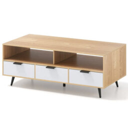 Natural Coffee Table With Storage Modern Farmhouse Accent Table Dining Table - thumbnail 5