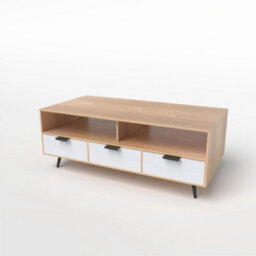 Natural Coffee Table With Storage Modern Farmhouse Accent Table Dining Table - thumbnail 4