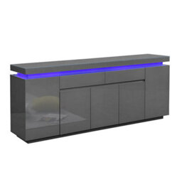 Furniture in Fashion Odessa Grey High Gloss Sideboard With 5 Door 2 Drawer And Led - thumbnail 3