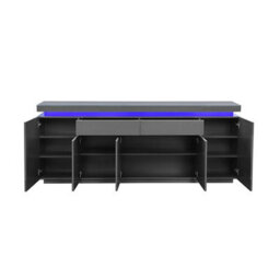Furniture in Fashion Odessa Grey High Gloss Sideboard With 5 Door 2 Drawer And Led - thumbnail 5
