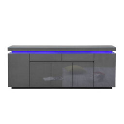 Furniture in Fashion Odessa Grey High Gloss Sideboard With 5 Door 2 Drawer And Led - thumbnail 4