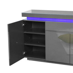 Furniture in Fashion Odessa Grey High Gloss Sideboard With 5 Door 2 Drawer And Led - thumbnail 9
