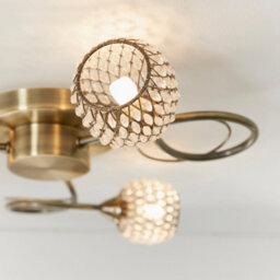Anson Lighting Koln 3Lt Ceiling Light In  Antique Brass Plate & Antbrass Clear - thumbnail 7