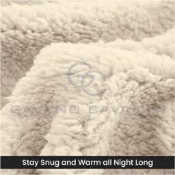 Gc Gaveno Cavailia Teddy Bear Plain Fitted Sheet Single Cream Fleece Thermal Warm Super Soft & Warm Fluffy Fitted Bed Sheet - thumbnail 5