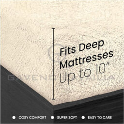 Gc Gaveno Cavailia Teddy Bear Plain Fitted Sheet Single Cream Fleece Thermal Warm Super Soft & Warm Fluffy Fitted Bed Sheet - thumbnail 4