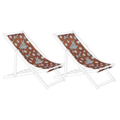 Beliani Set Of 2 Sun Lounger Replacement Fabrics Anzio/avellino 113 X 44 Cm Red - image 1