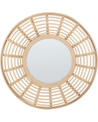 Wyld And Coco Econest Bamboo Round Wall Mirror 60Cm - Natural Frame, Minimalist Home Décor - image 1