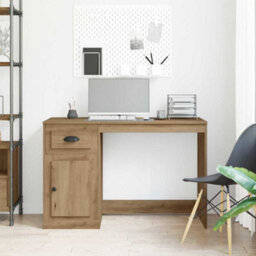 Berkfield Modern Desk With Storage Artisan Oak 50X115X75 Cm Engineered Wood - thumbnail 4
