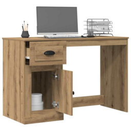 Berkfield Modern Desk With Storage Artisan Oak 50X115X75 Cm Engineered Wood - thumbnail 3