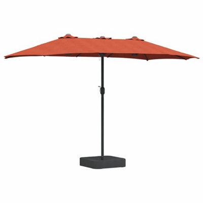 Berkfield Modern Garden Parasol Terracotta 385 X 209 X 244 Cm Fabric