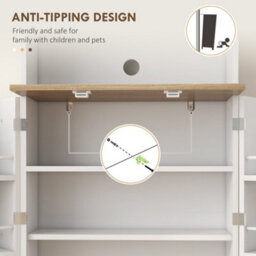 Wyld Haus Tabetti Two-Part White Kitchen Storage Cabinet With Appliance Space And Frosted Glass - thumbnail 9