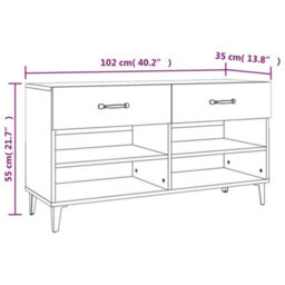 Berkfield Shoe Cabinet Smoked Oak 102X35X55 Cm Engineered Wood - thumbnail 9