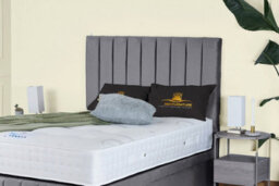 UKBEDFURNITURE Hamilton Plush Grey End Opening Divan Ottoman Bed With 54 Inch Headboard - thumbnail 3