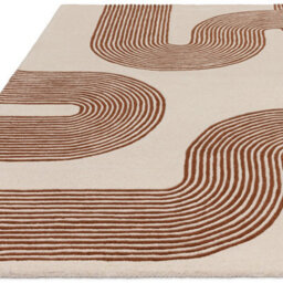 Brown Cream Handmade Modern Abstract 12-14mm Thick Stain-Resistant Rug For Bedroom, Living, & Dining Room-120Cm X 170Cm - thumbnail 3