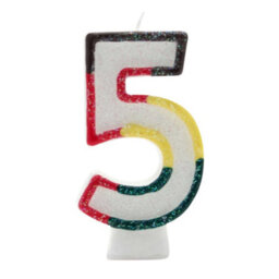 Apac Multicoloured Birthday/anniversary Number Candles (Pack Of 6) White/red/yellow/black (6) - thumbnail 5