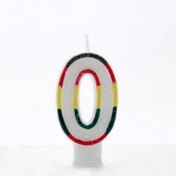 Apac Multicoloured Birthday/anniversary Number Candles (Pack Of 6) White/red/yellow/black (6) - thumbnail 1