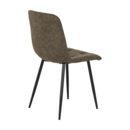 Seconique Fenton Indoor Dining Chair (Pack Of 4) - L55 X W44 X H86.5 Cm - Olive Green Suede Fabric - thumbnail 4
