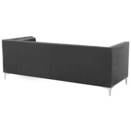 Beliani Sofa 3 Seater Avaldsenes Velvet Dark Grey - thumbnail 5