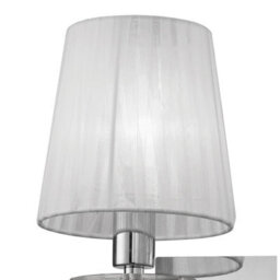 Luminosa Lighting Luminosa Tiffany Wall Lamp 2+2 Light E14 With White Shades Polished Chrome/crystal - thumbnail 5