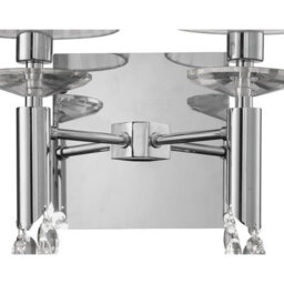Luminosa Lighting Luminosa Tiffany Wall Lamp 2+2 Light E14 With White Shades Polished Chrome/crystal - thumbnail 3