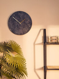 Orsina Contemporary Black Marble Wall Clock, Marble Constructed Large Wall Clock, Versatile Clock For Kitchen - thumbnail 5