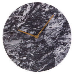 Orsina Contemporary Black Marble Wall Clock, Marble Constructed Large Wall Clock, Versatile Clock For Kitchen - thumbnail 1