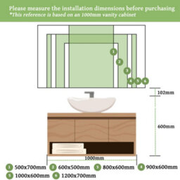 Maerts-E Bathroom Led Mirror 1000 X 600 mm 3 Colour Dimmable Lights Demister Touch Switch Illuminated Wall Mounted Vanity Mirror - thumbnail 8